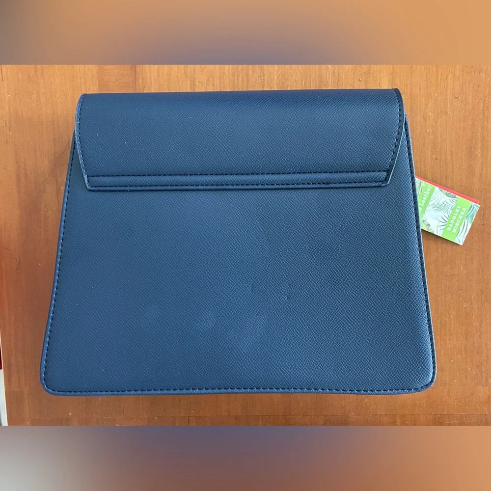 NWT Badgley Mischka Blue Vegan Leather Crossbody Bag with Minimalist Design